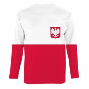 Mięskie 3d longslevee Polska flaga z godłem