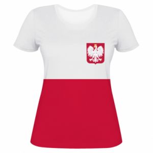Damska koszulka Fullprint Polska flaga z godłem