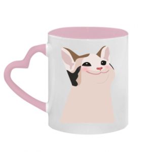 Kubki z uchwytem w kształcie serca dwukolorowe