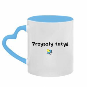 Kubki z uchwytem w kształcie serca dwukolorowe