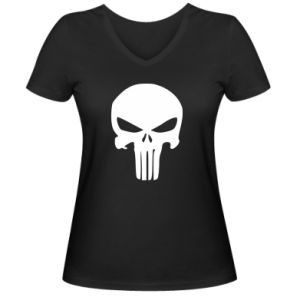Koszulka V-neck damska Punisher