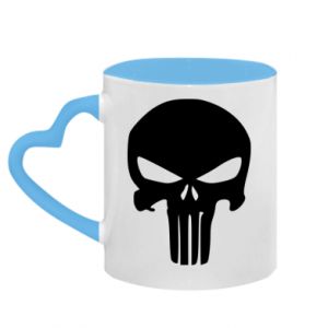 Kubek z uchwytem w kształcie serca dwokolorowy Punisher