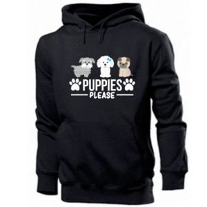 Bluza z kapturem męska z psami Puppies please