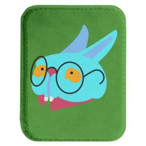 Naszywka prostokątna zaokrąglona z zającami i królikami Rabbit with glasses