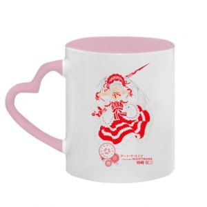 Kubki z uchwytem w kształcie serca dwukolorowe