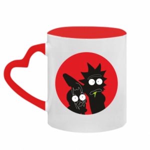 Kubki z uchwytem w kształcie serca dwukolorowe