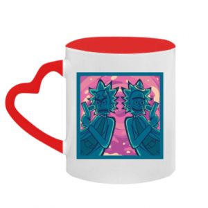 Kubki z uchwytem w kształcie serca dwukolorowe