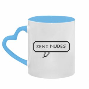 Kubki z uchwytem w kształcie serca dwukolorowe