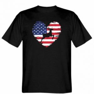 Koszulka męska Promo Serce i flaga USA z polowaniem na jelenie