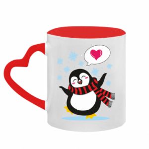 Kubki z uchwytem w kształcie serca dwukolorowe