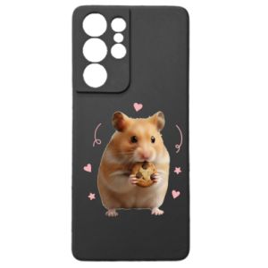 Etui na Samsung S21 Ultra Słodki chomik z ciasteczkami - PrintSalon Etui na Samsung S21 Ultra Słodki chomik z ciasteczkami