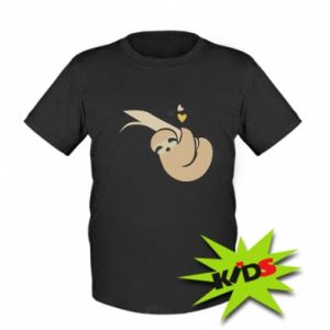 Koszulka dziecięca z leniwcami Sloth on a branch with hearts