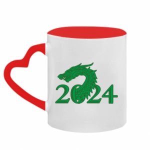 Kubki z uchwytem w kształcie serca dwukolorowe