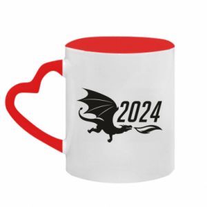 Kubki z uchwytem w kształcie serca dwukolorowe