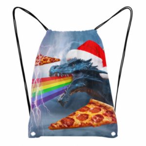 Plecak-torba Fullprint ze smokami Smok i pizza - PrintSalon Plecak-torba Fullprint ze smokami Smok i pizza