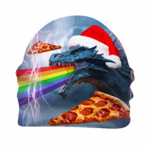 Czapka dziecięca Fullprint ze smokami Smok i pizza