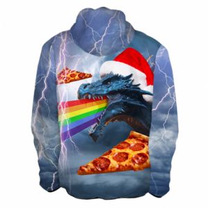 Męska kurtka lekka Fullprint ze smokami Smok i pizza