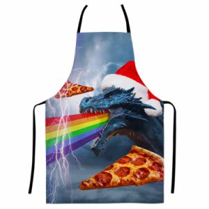Fartuch Fullprint ze smokami Smok i pizza