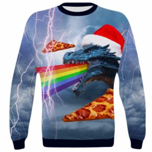 Bluza Fullprint ze smokami Smok i pizza
