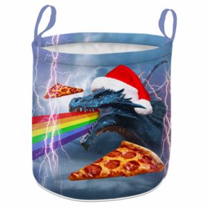 Koszyk na zabawki Fullprint ze smokami Smok i pizza