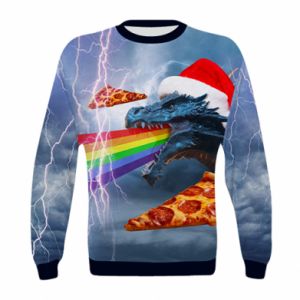 Bluza dziecięca Fullprint ze smokami Smok i pizza