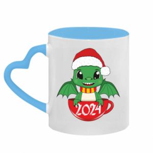Kubki z uchwytem w kształcie serca dwukolorowe