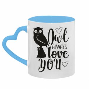Kubki z uchwytem w kształcie serca dwukolorowe