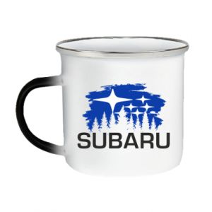 Kubek magiczny emaliowany Subaru logo