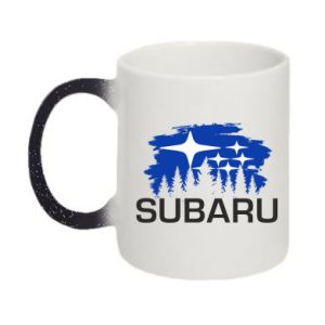 Kubek-zmieniający kolor brokatowy Subaru logo