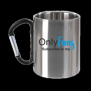 Kubek metalowy z uszkiem karabińczykiem Subskrybuj mój Onlyfans - PrintSalon Kubek metalowy z uszkiem karabińczykiem Subskrybuj mój Onlyfans