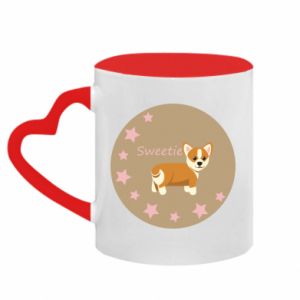 Kubki z uchwytem w kształcie serca dwukolorowe