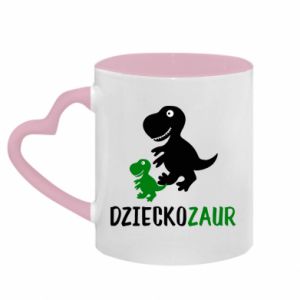 Kubki z uchwytem w kształcie serca dwukolorowe