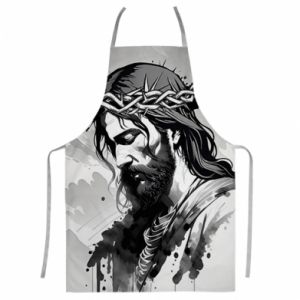 Fartuch Fullprint Sztuka Jezusa w kolorze szarym