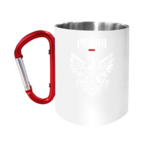 Kubek metalowy z uszkiem karabińczykiem Sztuka orła i Polska - PrintSalon Kubek metalowy z uszkiem karabińczykiem Sztuka orła i Polska