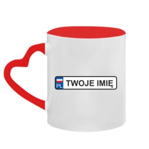 Kubki z uchwytem w kształcie serca dwukolorowe