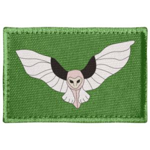 Naszywka prostokątna z sowami The owl flies on you