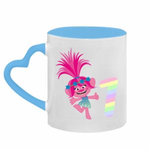 Kubki z uchwytem w kształcie serca dwukolorowe