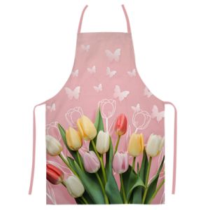 Fartuch Fullprint na Dzień Kobiet Tulipany i motyl
