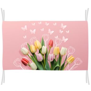 flag na Dzień Kobiet Tulipany i motyl