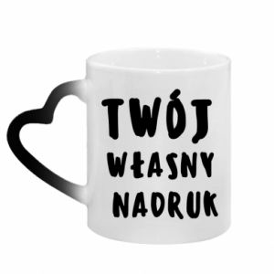 Kubek magiczny z uchwytem w kształcie serca Twój własny nadruk