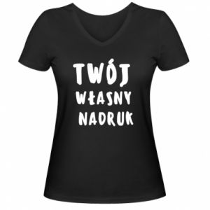 Koszulka V-neck damska Twój własny nadruk