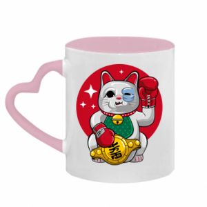 Kubki z uchwytem w kształcie serca dwukolorowe