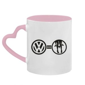 Kubki z uchwytem w kształcie serca dwukolorowe