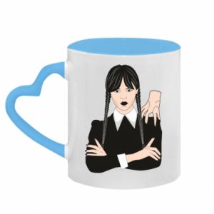 Kubki z uchwytem w kształcie serca dwukolorowe