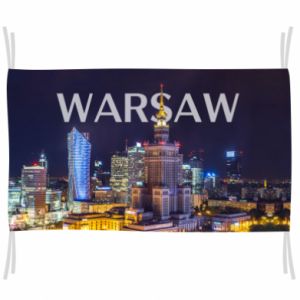 flag Warszawa nocą miasto