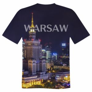 Męska koszulka Fullprint Warszawa nocą miasto