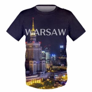 Dziecięca koszulka Fullprint Warszawa nocą miasto