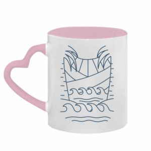 Kubki z uchwytem w kształcie serca dwukolorowe
