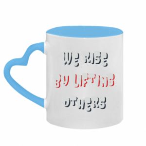 Kubki z uchwytem w kształcie serca dwukolorowe