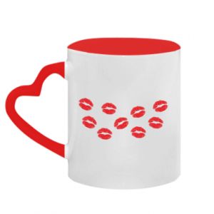 Kubki z uchwytem w kształcie serca dwukolorowe